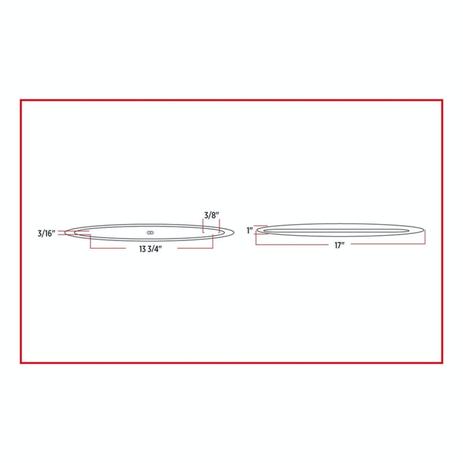 17″ Slim Flatline LED Light | Red LEDs Clear Lens | 24 Diodes | Trux Accessories