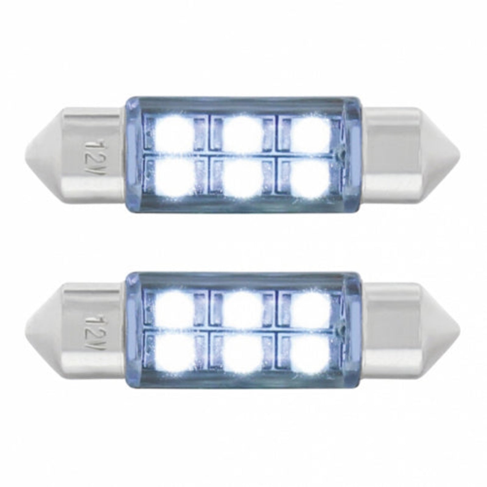 6 SMD Micro LED 6418 6461 36mm Light Bulb | White | United Pacific