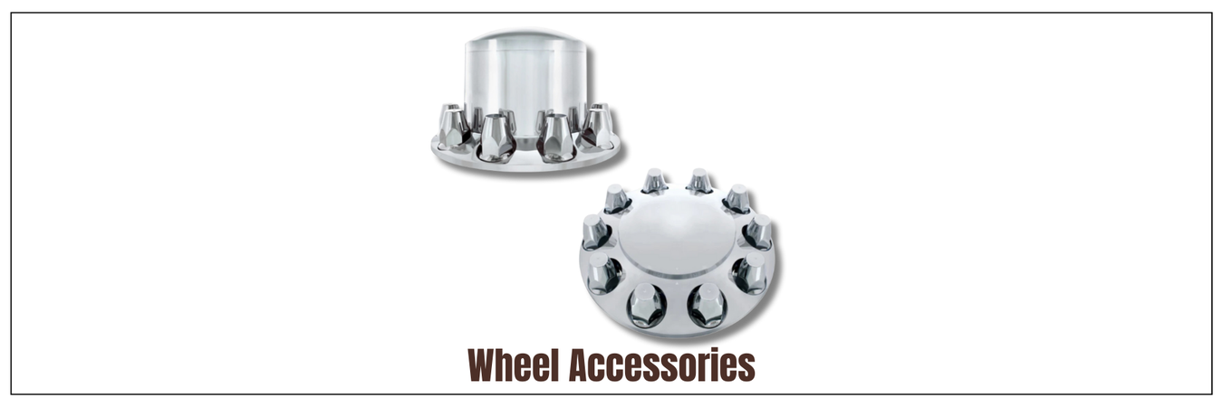 Chrome truck wheel with lug nut covers, hub cap, and axle cover – 20% Off Sale