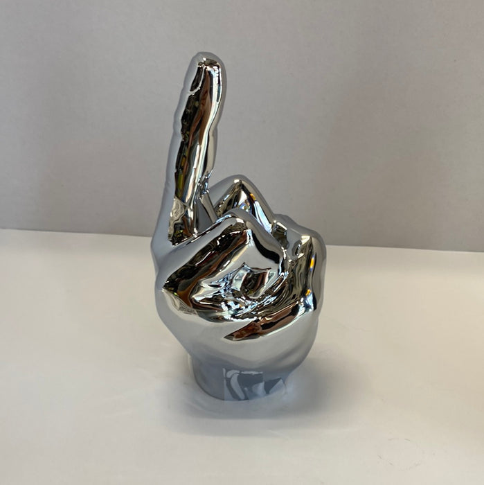 Flip Off Middle Finger Hood Ornament | Chrome | United Pacific