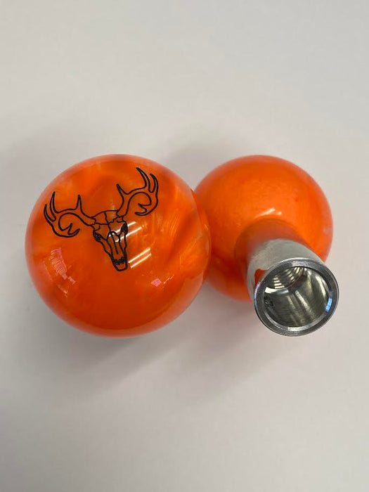Twisted ShifterZ Deer Skull Neon Pearl Orange Brake Knob