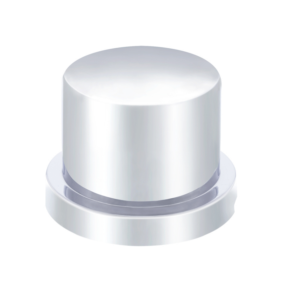 United Pacific-9/16" X 11/16" Chrome Plastic Flat Top Nut Covers - Push-On (10-Pack)