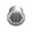 United Pacific-10 pack 15/16" x 1-3/16" Chrome Plastic Flat Top Nut Covers - Push-On