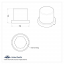 United Pacific-10 pack 15/16" x 1-3/16" Chrome Plastic Flat Top Nut Covers - Push-On