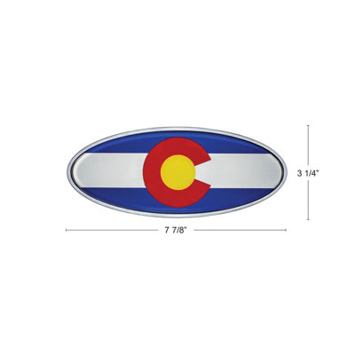 Oval Die Cast Emblem - Colorado Flag - The New Vernon Truck Wash