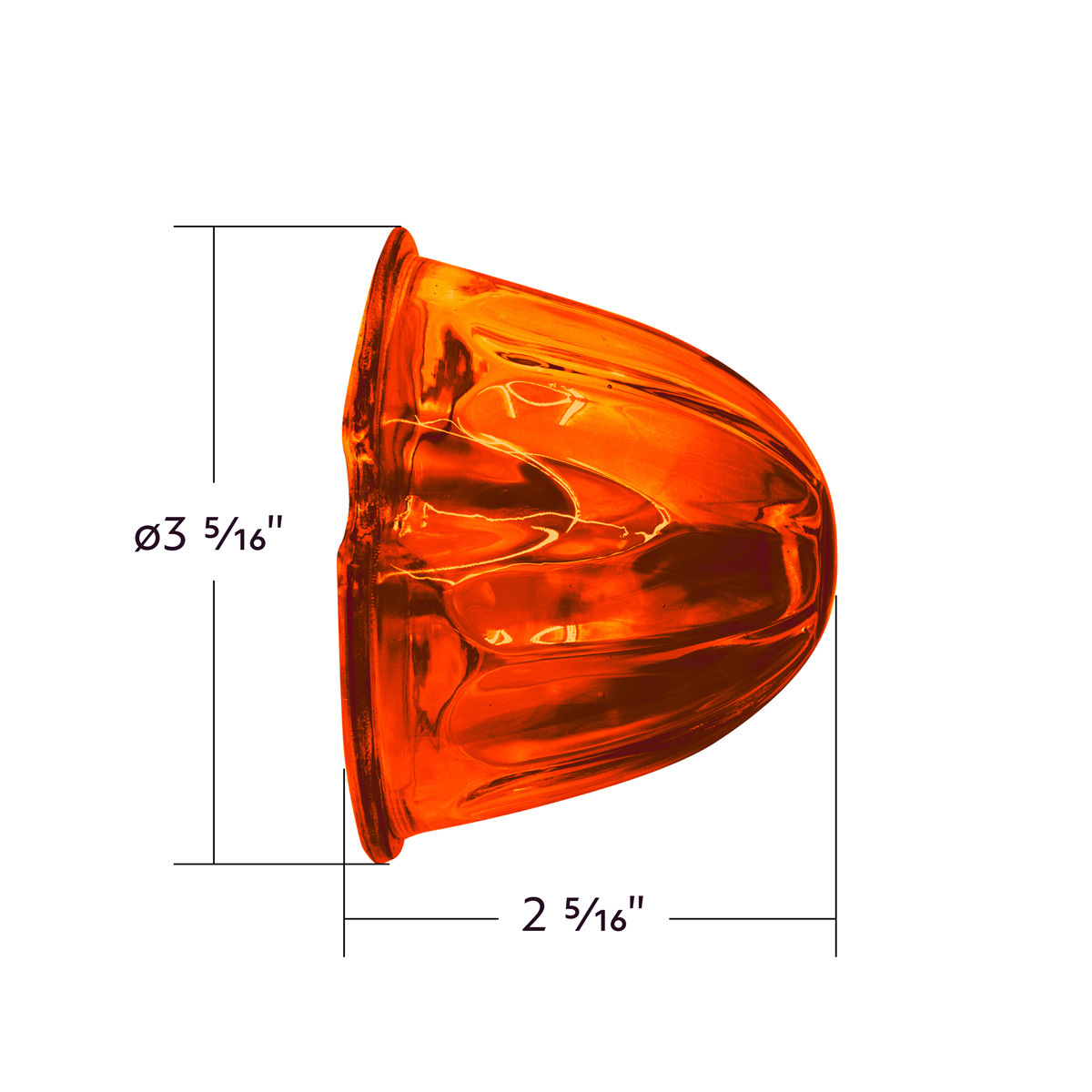 United Pacific- Dark Amber Watermelon Glass Lens- 5 Pack