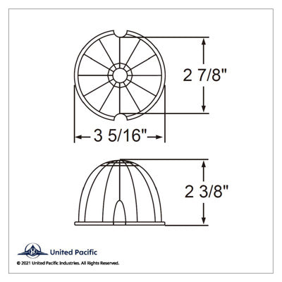 United Pacific 2 Wire-Watermelon Reflector Cab Light