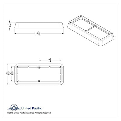 Dual 4 x 6 Rectangular Headlight Bezel