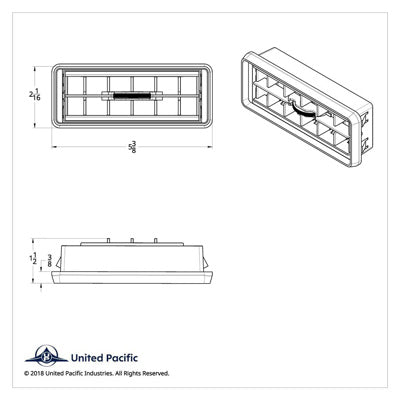 Center Chrome Plastic A/C Vent for 2001 & Earlier Kenworth - The New Vernon Truck Wash