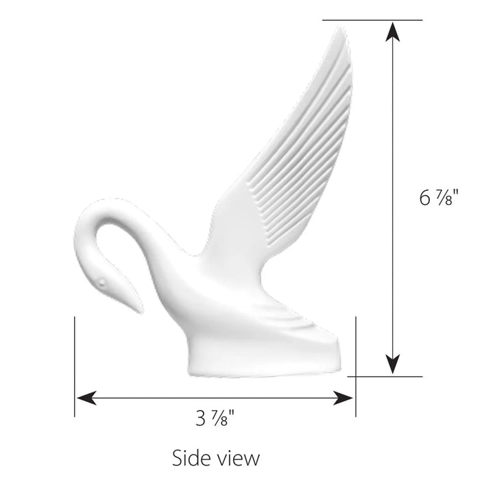 Grand General Matte White Swan Hood Ornament for Semi Trucks