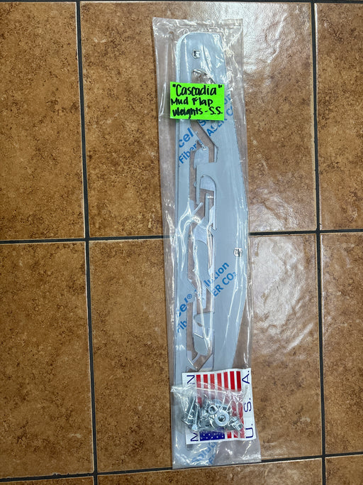 Cascadia Stainless Steel Mud Flap Weights – Pair (Laser-Cut Logo, Made in USA) - The New Vernon Truck Wash