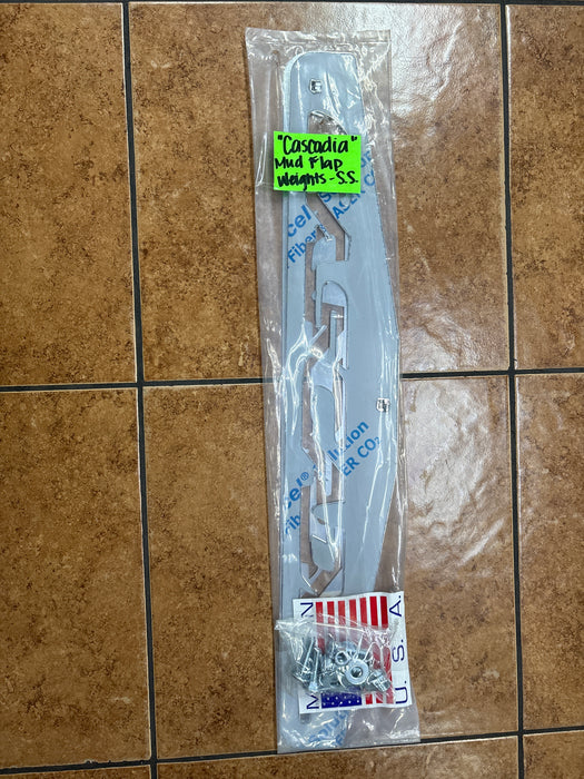 Cascadia Stainless Steel Mud Flap Weights – Pair (Laser-Cut Logo, Made in USA) - The New Vernon Truck Wash