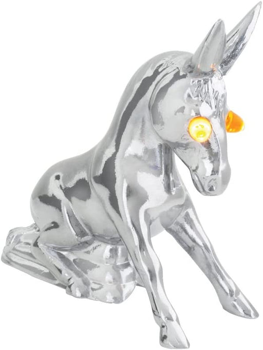 Chrome Novelty Donkey Hood Ornament with Illuminated Eyes