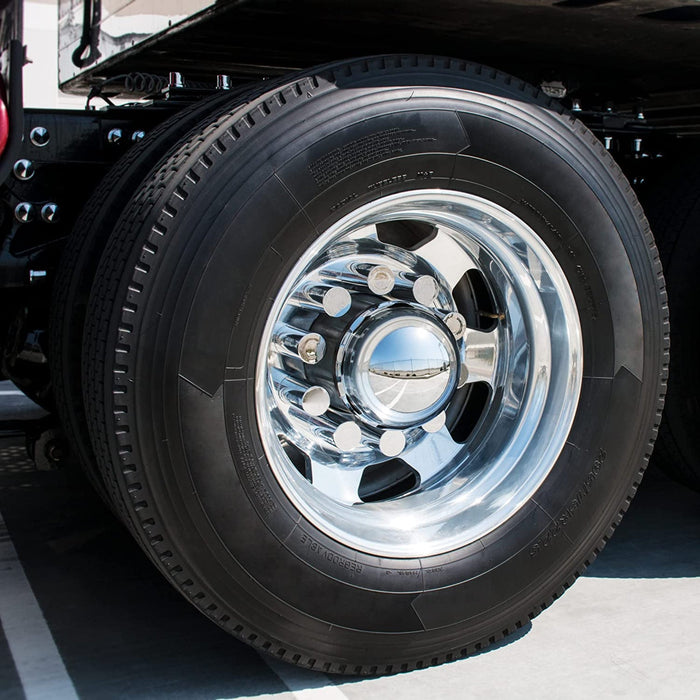 United Pacific - Chrome Plastic Tall Cylinder Thread-On Lug Nut Cover (33 mm Base) - The New Vernon Truck Wash