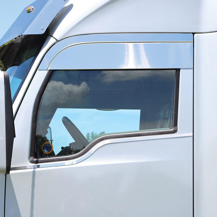 RoadWorks Stainless Steel Chop Tops with Mirror Delete for Kenworth T680/T880 - The New Vernon Truck Wash