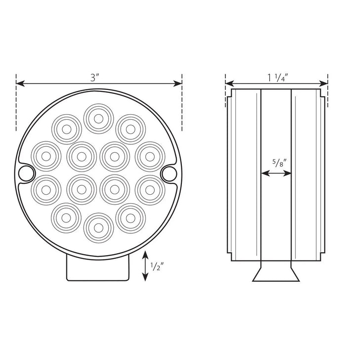 3" Amber/Red Pearl LED Double Face Pedestal Light