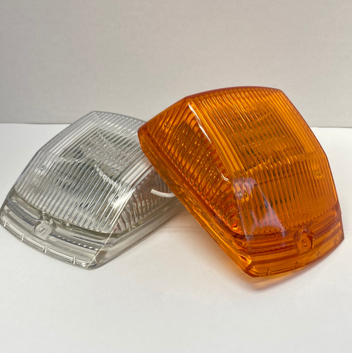 Trux Amber Marker Square Cab LED Light shown in Clear and Amber Lens Options