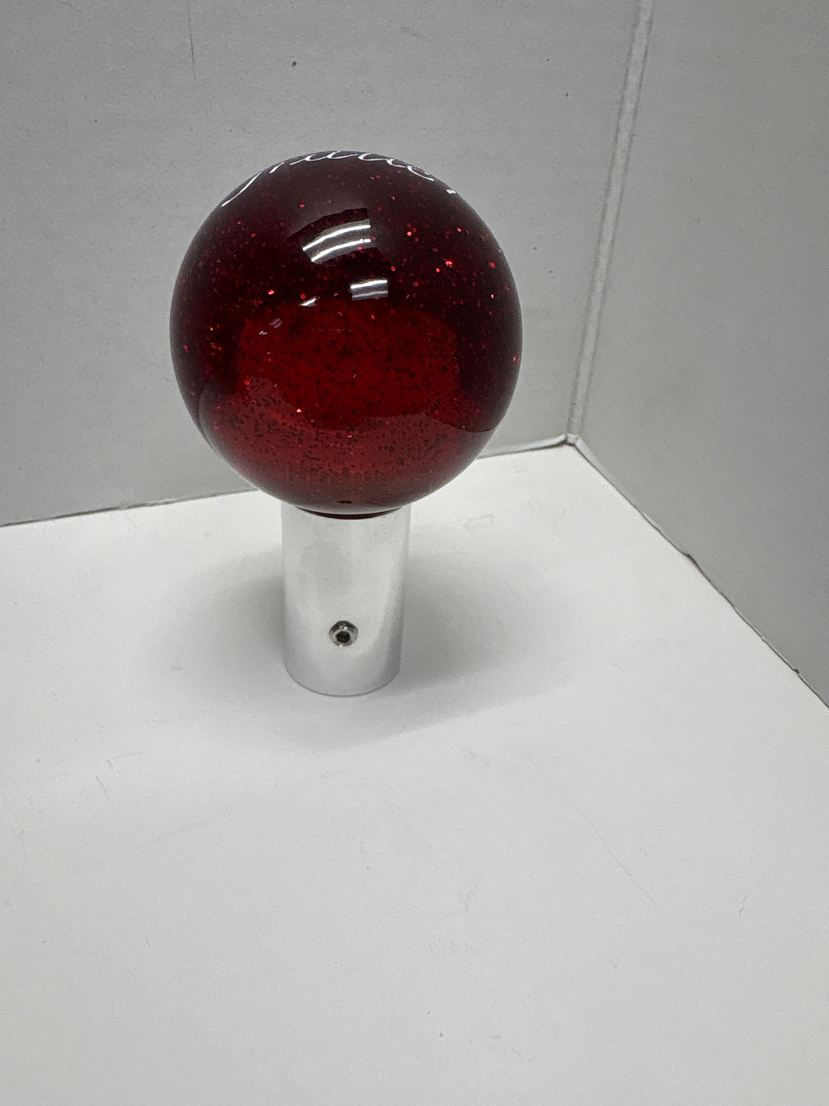Twisted Shifterz - Glitter Brake Knob Engraved Trailer White V1