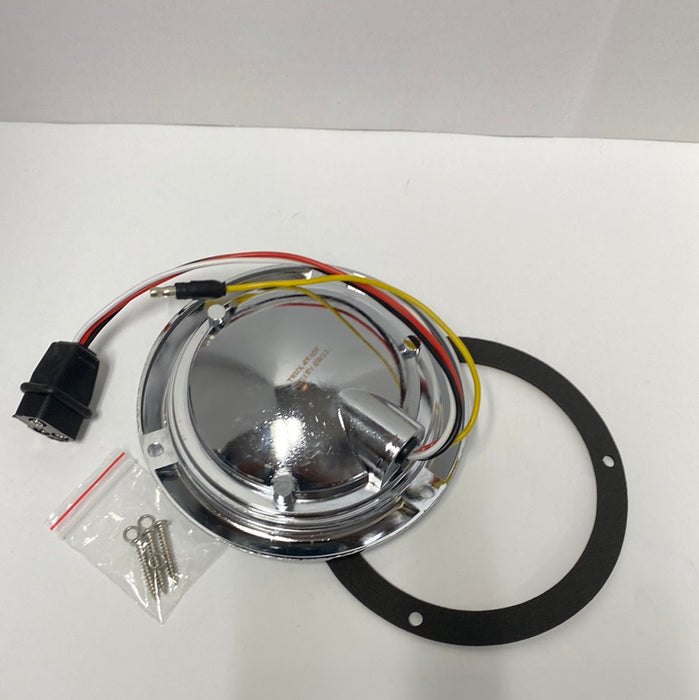 4″ Red Stop, Turn & Tail to White Back Up Round Flange Mount LED Light