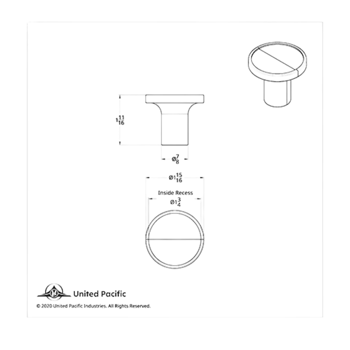 Aluminum Air Valve Knob Blue Trailer Script | United Pacific