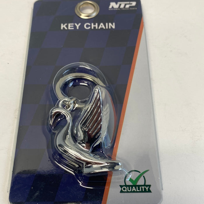 Metal Hood Ornament Keychain | Chrome | National Truck Parts