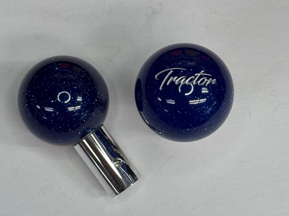 Twisted Shifterz | Brake Knob | Glitter | Engraved Tractor or Trailer in Silver V2