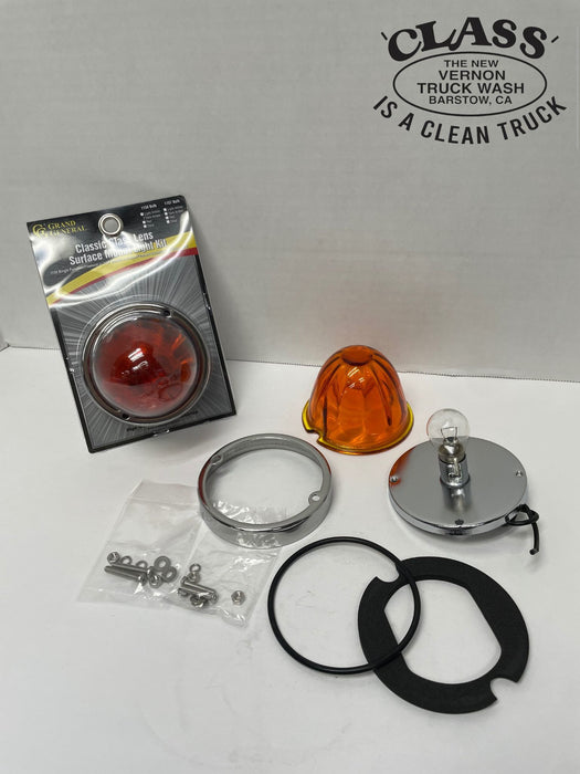 Grand General Glass Watermelon 1156 Surface Mount Light Kit for Semi Trucks - Dark Amber