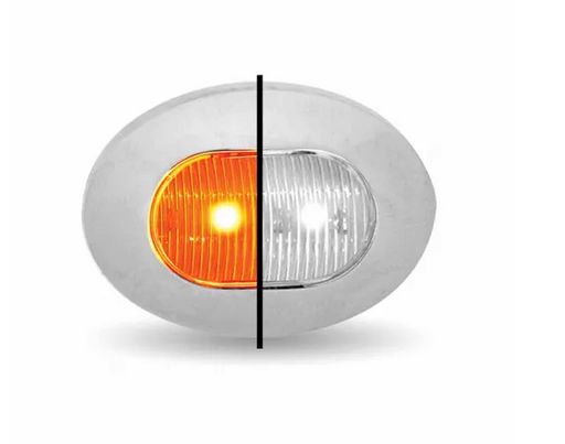 3/4" Amber to White Dual Revolution Oval LED Button Light – 2 Diodes – Trux Accessories TLED-BX4AW - The New Vernon Truck Wash
