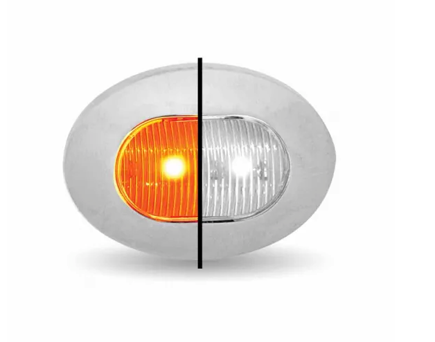 3/4" Amber to White Dual Revolution Oval LED Button Light – 2 Diodes – Trux Accessories TLED-BX4AW - The New Vernon Truck Wash