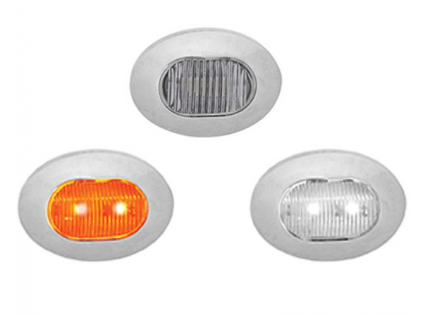 3/4" Amber to White Dual Revolution Oval LED Button Light – 2 Diodes – Trux Accessories TLED-BX4AW - The New Vernon Truck Wash