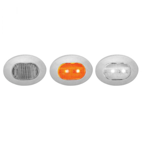 3/4" Amber to White Dual Revolution Oval LED Button Light – 2 Diodes – Trux Accessories TLED-BX4AW - The New Vernon Truck Wash