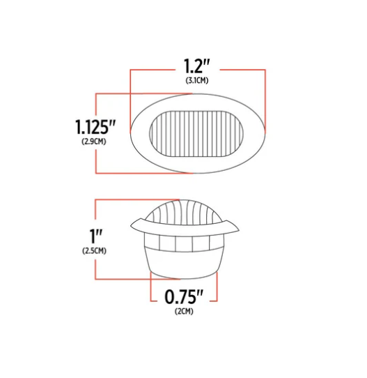3/4" Amber to White Dual Revolution Oval LED Button Light – 2 Diodes – Trux Accessories TLED-BX4AW - The New Vernon Truck Wash