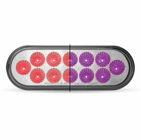6" Red to Purple Dual Revolution Oval LED Light – Trux Accessories TLED-OXRP - The New Vernon Truck Wash
