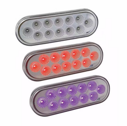 6" Red to Purple Dual Revolution Oval LED Light – Trux Accessories TLED-OXRP - The New Vernon Truck Wash