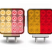Amber/Red Double Face Square Reflector LED Turn & Marker Light – Dual Post – 38 Diodes – Clear Lens – Trux TLED-SDXC - The New Vernon Truck Wash