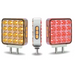 Amber/Red Double Face Square Reflector LED Turn & Marker Light – Dual Post – 38 Diodes – Clear Lens – Trux TLED-SDXC - The New Vernon Truck Wash