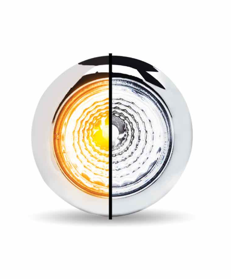 Trux 3/4″ Amber Marker to White Auxiliary Round Reflector LED Light – Dual Revolution – 1 Diode - The New Vernon Truck Wash