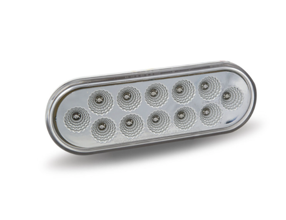 Oval Clear Red LED Stop, Turn & Tail Light – 12 Diodes – Trux TLED-O12CR - The New Vernon Truck Wash