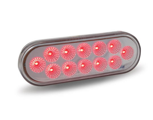 Oval Clear Red LED Stop, Turn & Tail Light – 12 Diodes – Trux TLED-O12CR - The New Vernon Truck Wash