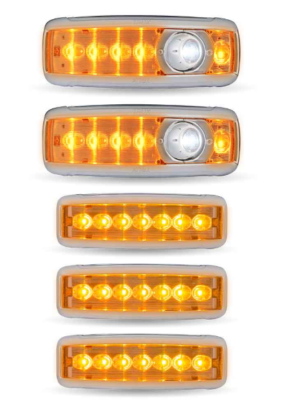 LED Interior Projector Dome 7-Color Cab & Sleeper Lighting Kit – Kenworth T680/T880 – Chrome – Trux TLED-IK80 - The New Vernon Truck Wash