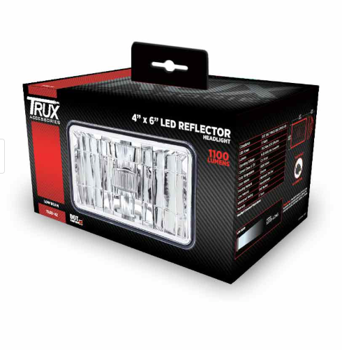 4" x 6" LED Reflector Headlight – Low Beam – 1700 Lumens – Trux TLED-H2 - The New Vernon Truck Wash
