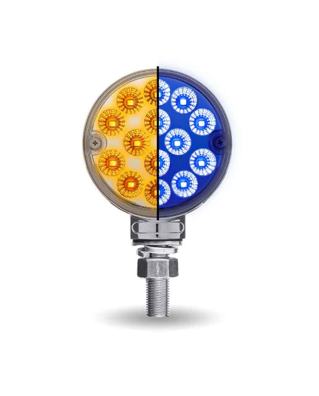 Trux TLED-DL3XB 3" Dual Revolution Amber/Red to Blue Mini Double Face LED Light – 28 Diodes with Reflector - The New Vernon Truck Wash