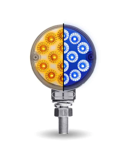 Trux TLED-DL3XB 3" Dual Revolution Amber/Red to Blue Mini Double Face LED Light – 28 Diodes with Reflector - The New Vernon Truck Wash