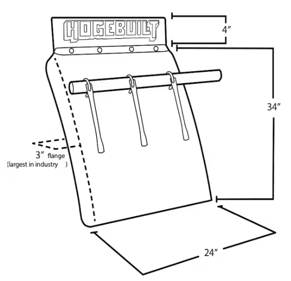 Hogebuilt U-Bolt Style Stainless Steel Quarter Fender Kit – 30″ &amp; 34″ Drop Options – Fits Kenworth, Peterbilt, Freightliner - The New Vernon Truck Wash