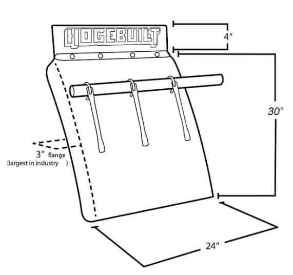 Hogebuilt U-Bolt Style Stainless Steel Quarter Fender Kit – 30″ & 34″ Drop Options – Fits Kenworth, Peterbilt, Freightliner - The New Vernon Truck Wash