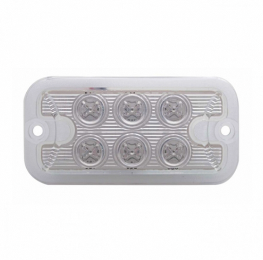United Pacific 39335 – 6 LED Dual-Function Rectangular Light – Red LED with Clear Lens - The New Vernon Truck Wash