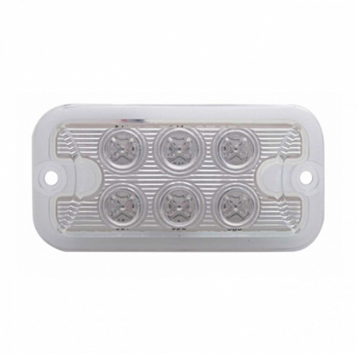 United Pacific 39335 – 6 LED Dual-Function Rectangular Light – Red LED with Clear Lens - The New Vernon Truck Wash