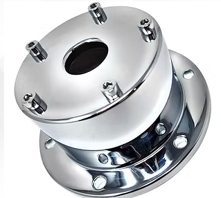 Life Time Nut Covers - Chrome Billet Front Oil Cap Cover Set 4.5 Inch Bolt Pattern Set of 2 - The New Vernon Truck Wash