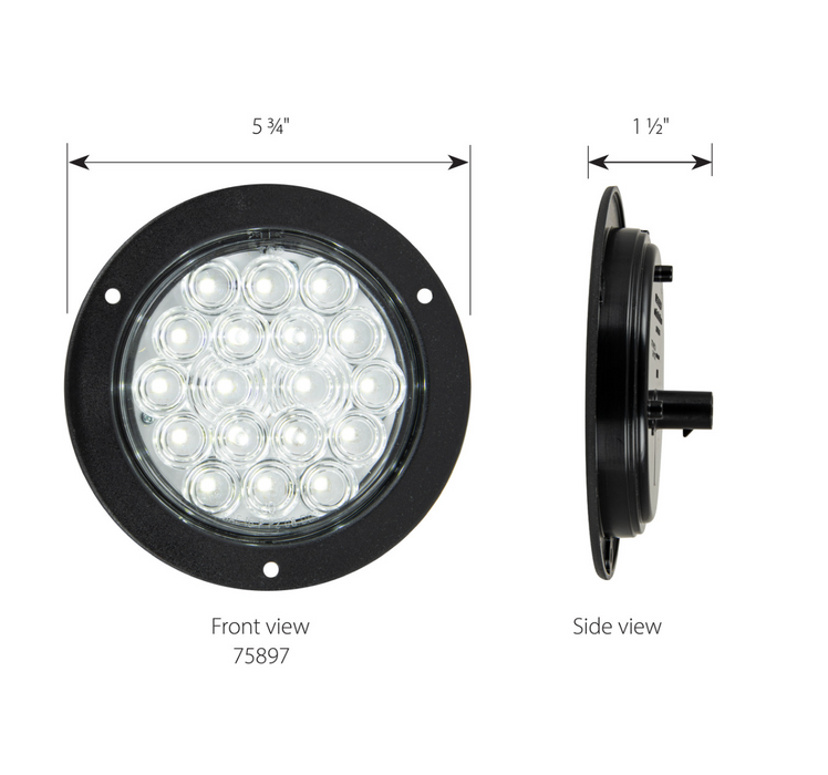 Grand General 4" Fleet White 18 LED Light with Black Flange – Older Packaging Discount - The New Vernon Truck Wash