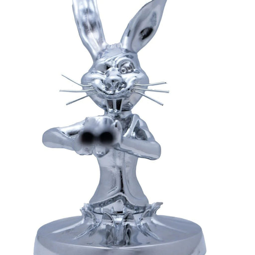 Shotgun Bunny Hood Ornament | Chrome | National Truck Parts - Front